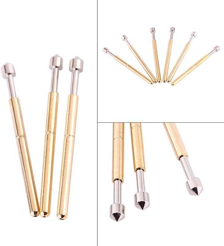 Spring Test Probes, 100Pcs P125-Q High Accuracy Round Pogo Pins for PCB Board Testing Contact