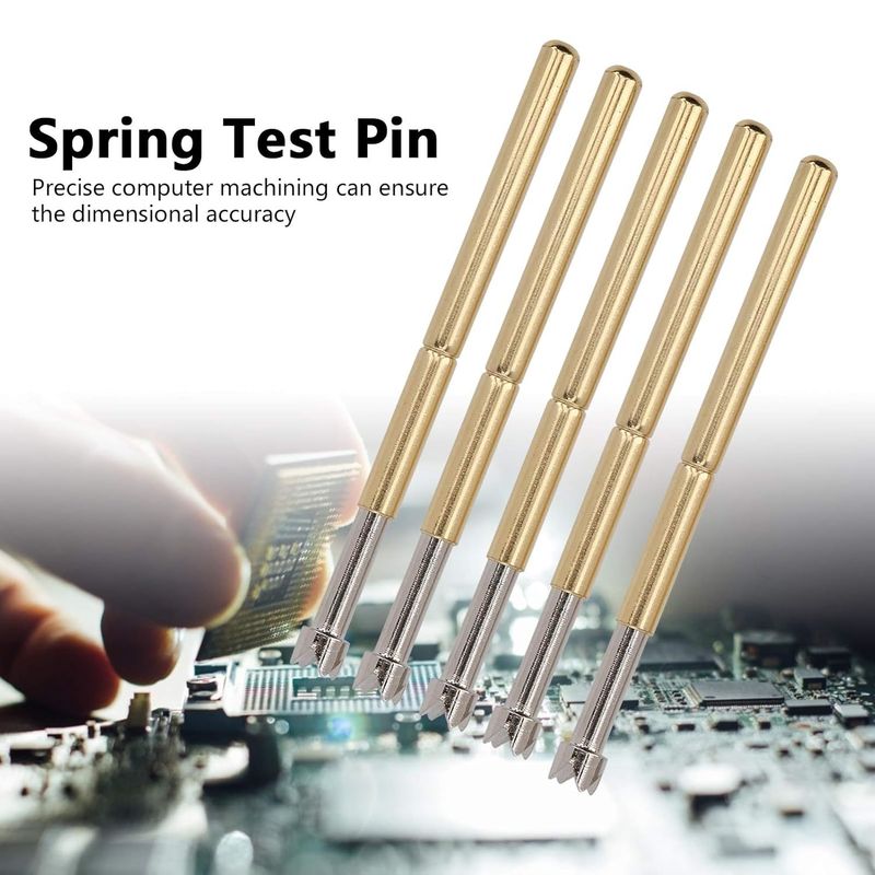 Spring Test Probes, 100Pcs P125-Q High Accuracy Round Pogo Pins for PCB Board Testing Contact