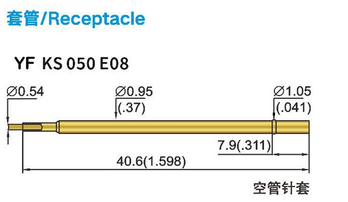 سنجه تست بهار بشکه مس مخصوص با 6.4mm Full Stroke 4.3mm Rated Stroke و 1.0N Spring Force برای برنامه های کاربردی ICT