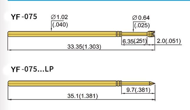 پروب تست فنری بشکه ای برنجی با دوام و هدایت بالا برای کاربردهای تست دقیق ICT