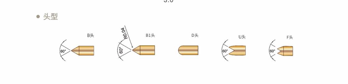 کاوشگر آزمایشی بهار طلا شده با 2A درجه فعلی و اندازه های سفارشی برای آزمایش دقیق